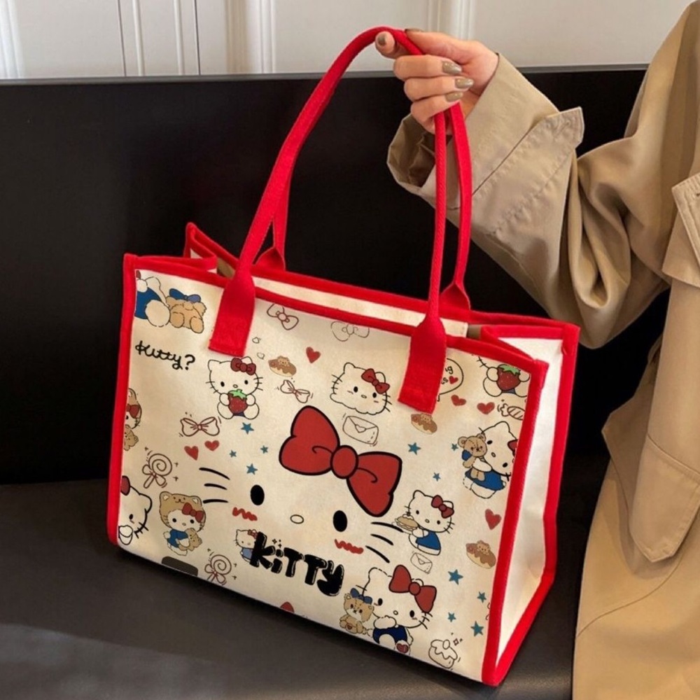Hello Kitty Vibrant Red and Cream Tote